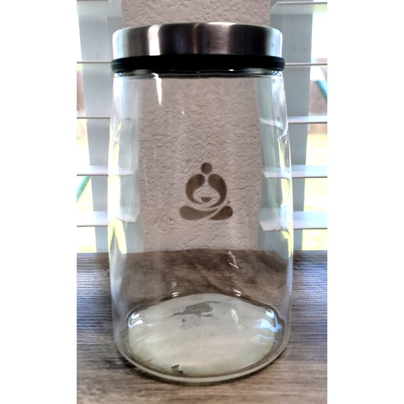 Teavana Perfect Tea Rock Sugar 48 oz Glass Canister Jar w/ Stainless Steel Lid - Picture 1 of 8